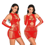 Sexy Women's Nightgown Plus Size Flexibility Nightie Lingerie With Gloves Erotic Babydoll Underwear Female Homewear for Sleeping