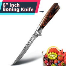 Load image into Gallery viewer, Damascus Kitchen Knife Set
