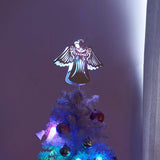 Christmas Tree Top Light Star with LED Projector Lights for Christmas Holiday Party Decoration-Silver