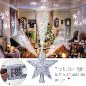 Christmas Tree Top Light Star with LED Projector Lights for Christmas Holiday Party Decoration - The Gadgets Emporium