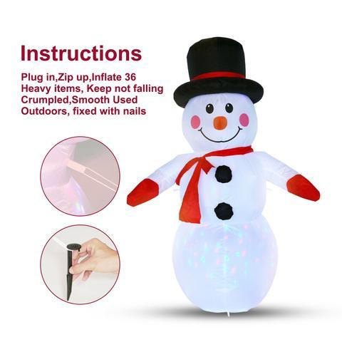 4FT Christmas Inflatable Snowman Blow Light Up Outdoor Yard Decoration