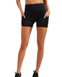 Calcao High Waist Yoga Shorts With Pocket - Black