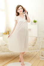 Load image into Gallery viewer, Free Shipping Women Lace Sexy Nightdress Girls Plus Size Bathrobe Large Size Sleepwear Nightgown Y02-3
