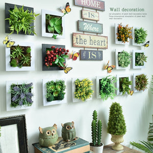 Artificial Plants Wall Decor Decoration for Bedroom Home Decor Artificial Plants Decoration Succulents Frame Wall Hanging Decor