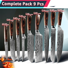 Load image into Gallery viewer, Damascus Kitchen Knife Set
