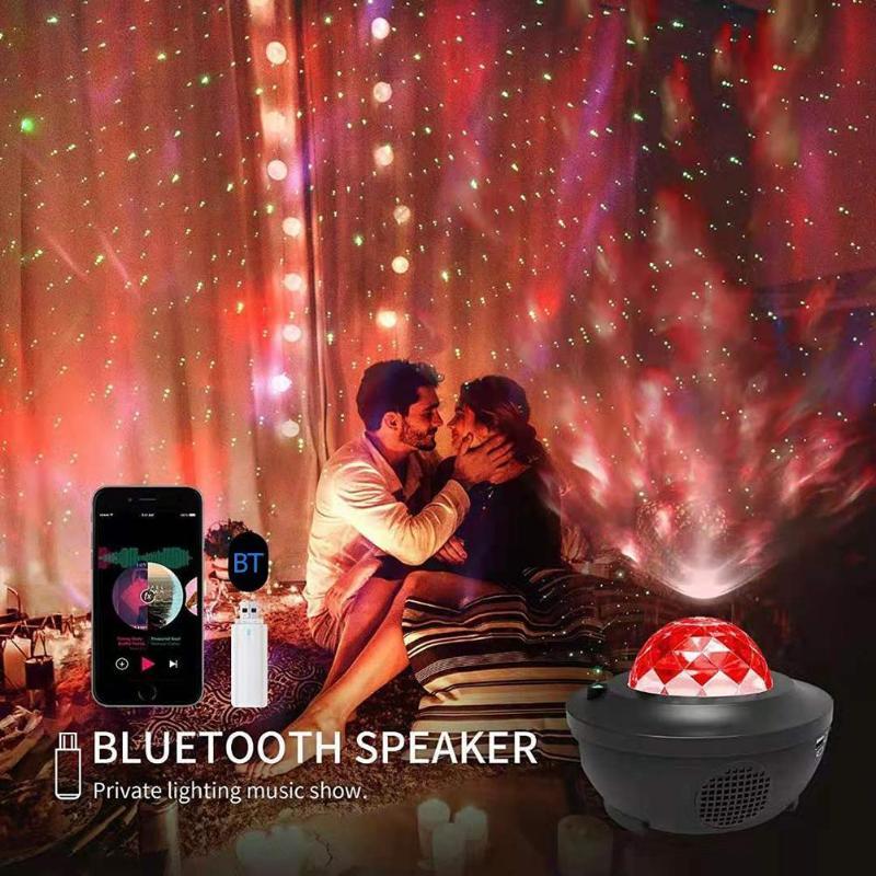 Galaxy Projector Night Light Ocean Wave Projection with Bluetooth