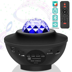 Galaxy Projector Night Light Ocean Wave Projection with Bluetooth