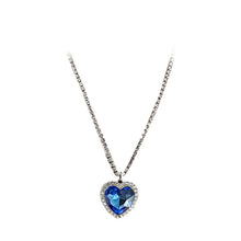Load image into Gallery viewer, Crystal Heart Necklace - Titanium Pendant Rhinestone Necklace Titanic

