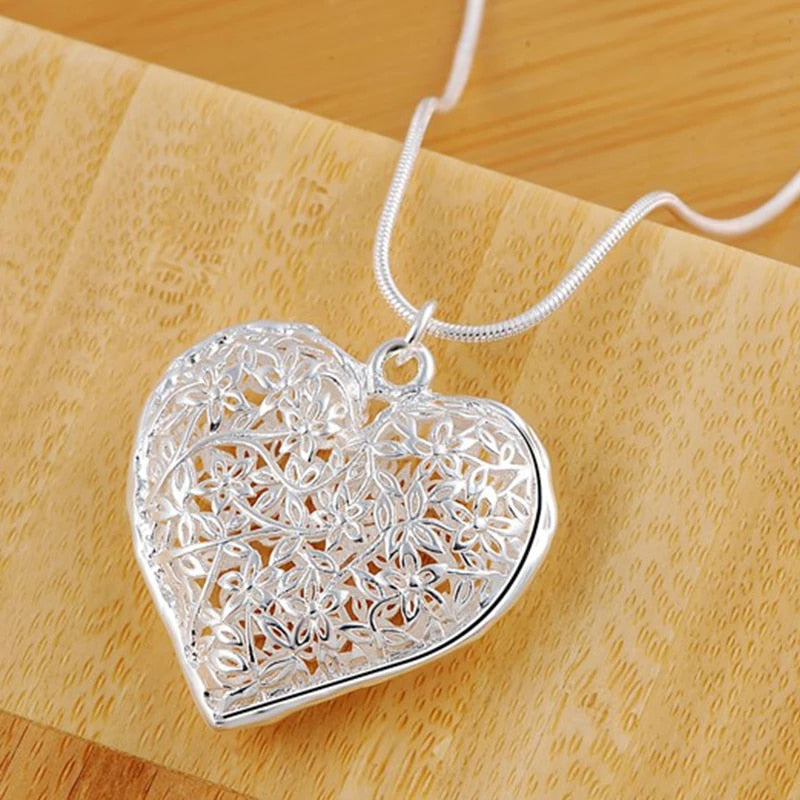 Doteffil Heart Necklace - 925 Sterling Silver Zircon Pendant