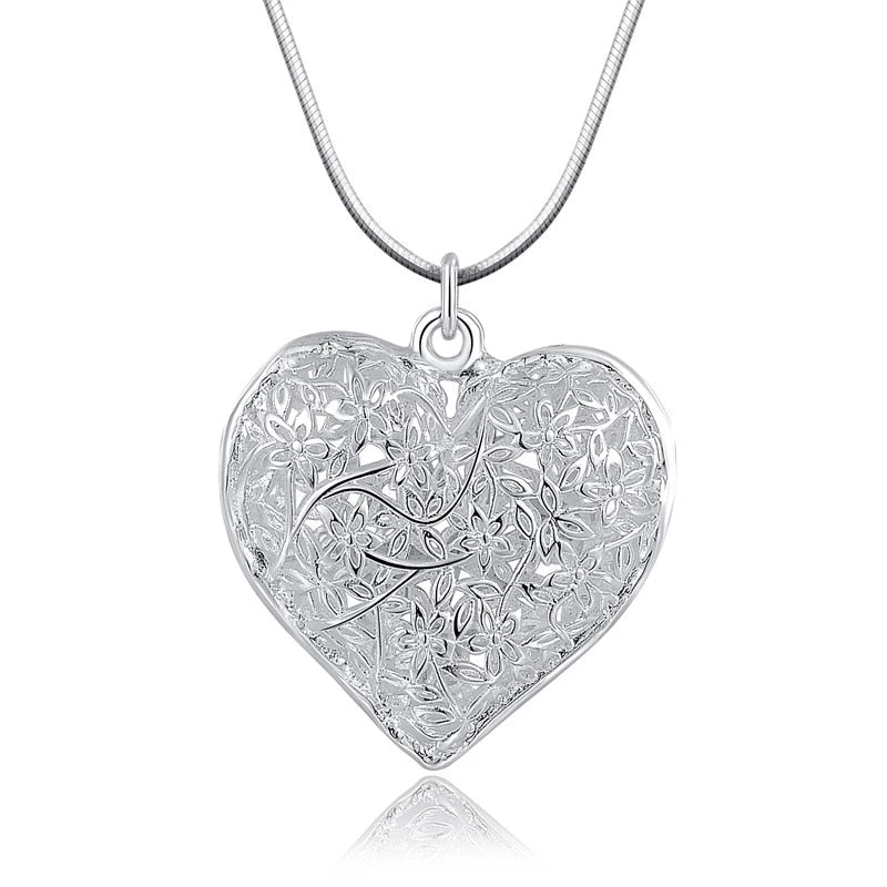 Doteffil Heart Necklace - 925 Sterling Silver Zircon Pendant