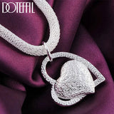 Doteffil Double Heart Necklace - 925 Sterling Silver Zircon Pendant