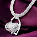 Doteffil Double Heart Necklace - 925 Sterling Silver Zircon Pendant