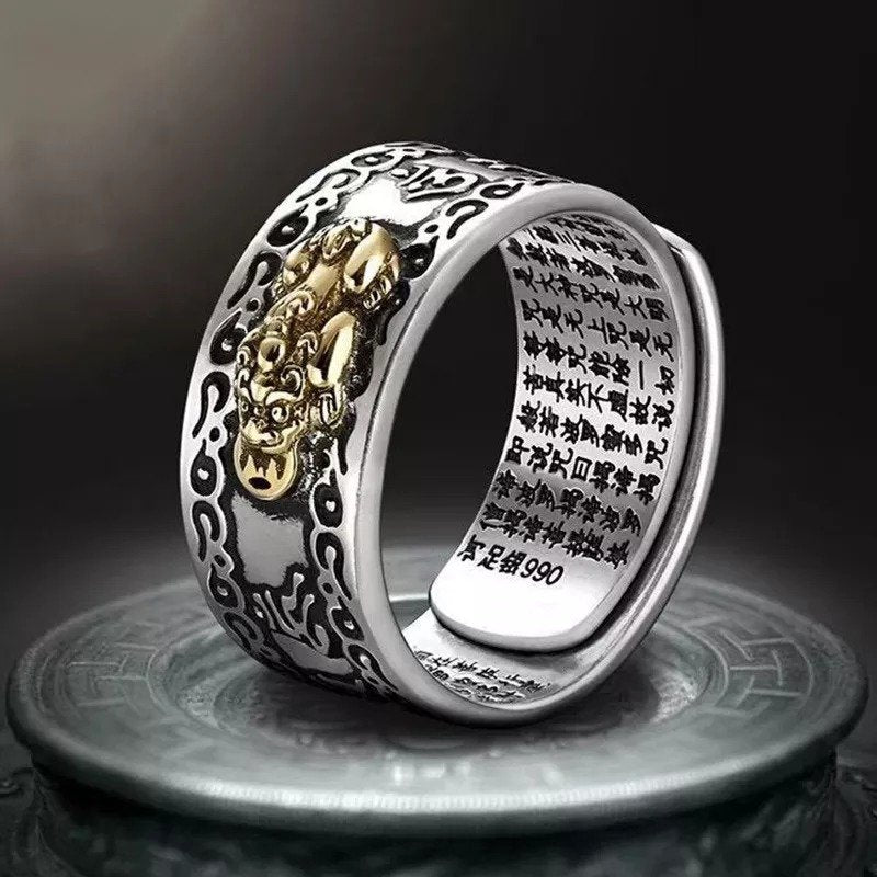 Feng Shui Pixiu Mantra Ring