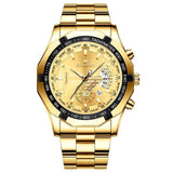 Fngeen Luxury Sports Quartz Men's Watch - Full Steel Waterproof Calender Wristwatch - Theshinemart