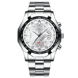 Fngeen Luxury Sports Quartz Men's Watch - Full Steel Waterproof Calender Wristwatch - Theshinemart