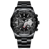 Fngeen Luxury Sports Quartz Men's Watch - Full Steel Waterproof Calender Wristwatch - Theshinemart