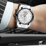 Fngeen Luxury Sports Quartz Men's Watch - Full Steel Waterproof Calender Wristwatch - Theshinemart