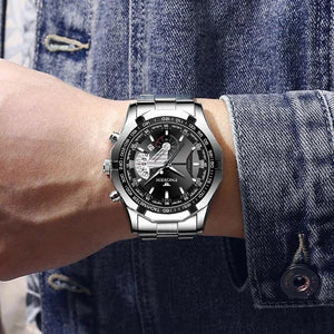 Fngeen Luxury Sports Quartz Men's Watch - Full Steel Waterproof Calender Wristwatch - Theshinemart