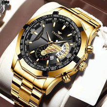 Load image into Gallery viewer, Fngeen Luxury Sports Quartz Men's Watch - Full Steel Waterproof Calender Wristwatch - Theshinemart
