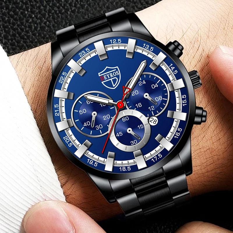 Deyros Luxury Quartz Men's Business Wristwatch - Stainless Steel Casual Watch - Theshinemart