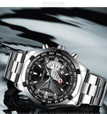 Fngeen Luxury Sports Quartz Men's Watch - Full Steel Waterproof Calender Wristwatch - Theshinemart