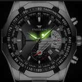 Fngeen Luxury Sports Quartz Men's Watch - Full Steel Waterproof Calender Wristwatch - Theshinemart