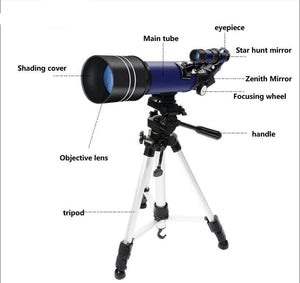 Space Telescope for Beginners Equipped with 150X magnification and 3X Barlow lens