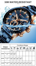 Load image into Gallery viewer, Curran Luxury Sports Quartz Men's Watch - Full Steel Waterproof Chronograph Wristwatch - Theshinemart
