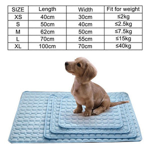 Cooling Mat Pad for Dogs Cats Ice Silk Mat Cooling Blanket Cushion - ObeyKart