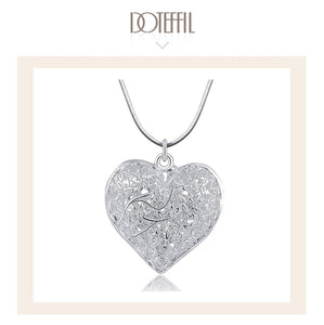 Doteffil Heart Necklace - 925 Sterling Silver Zircon Pendant