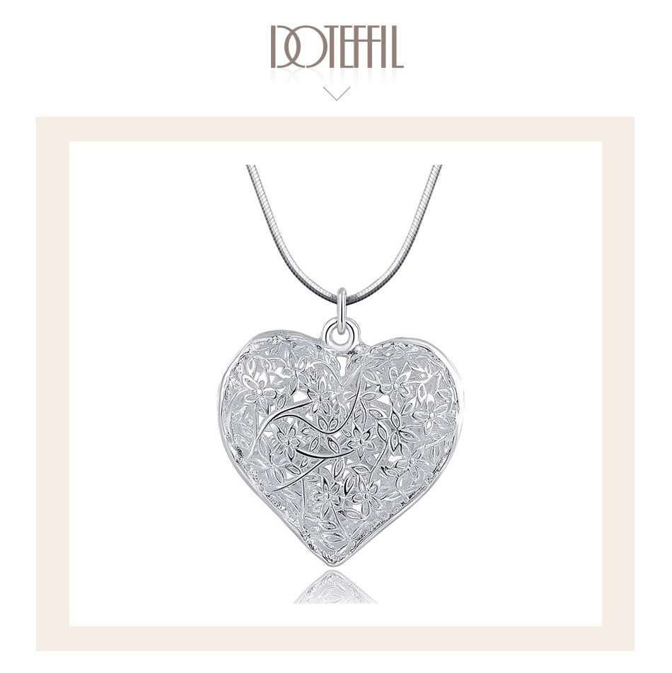 Doteffil Heart Necklace - 925 Sterling Silver Zircon Pendant