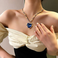 Load image into Gallery viewer, Crystal Heart Necklace - Titanium Pendant Rhinestone Necklace Titanic
