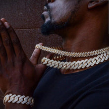 Load image into Gallery viewer, 18K Gold/Silver Cuban Chain with Cuban Bracelet
