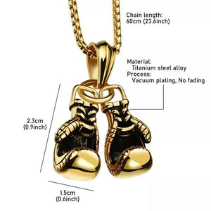 Fitness Boxing Gloves Metal Necklace