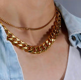 18K Gold Cuban Chunky Chain Necklace