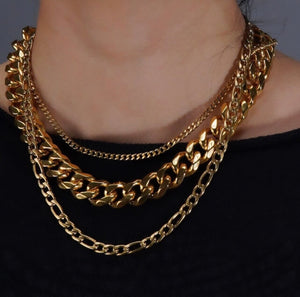 18K Gold Cuban Chunky Chain Necklace