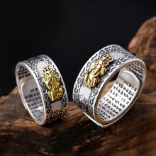 Load image into Gallery viewer, Feng Shui Pixiu Mantra Ring

