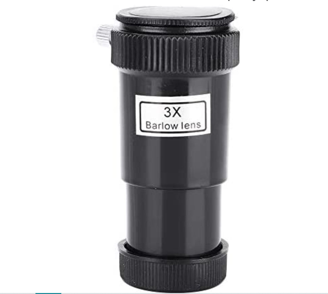 3X Barlow Lens 0.96 inch/24.5mm 3X Barlow Lens Plastic for Astronomic Telescope Eyepieces