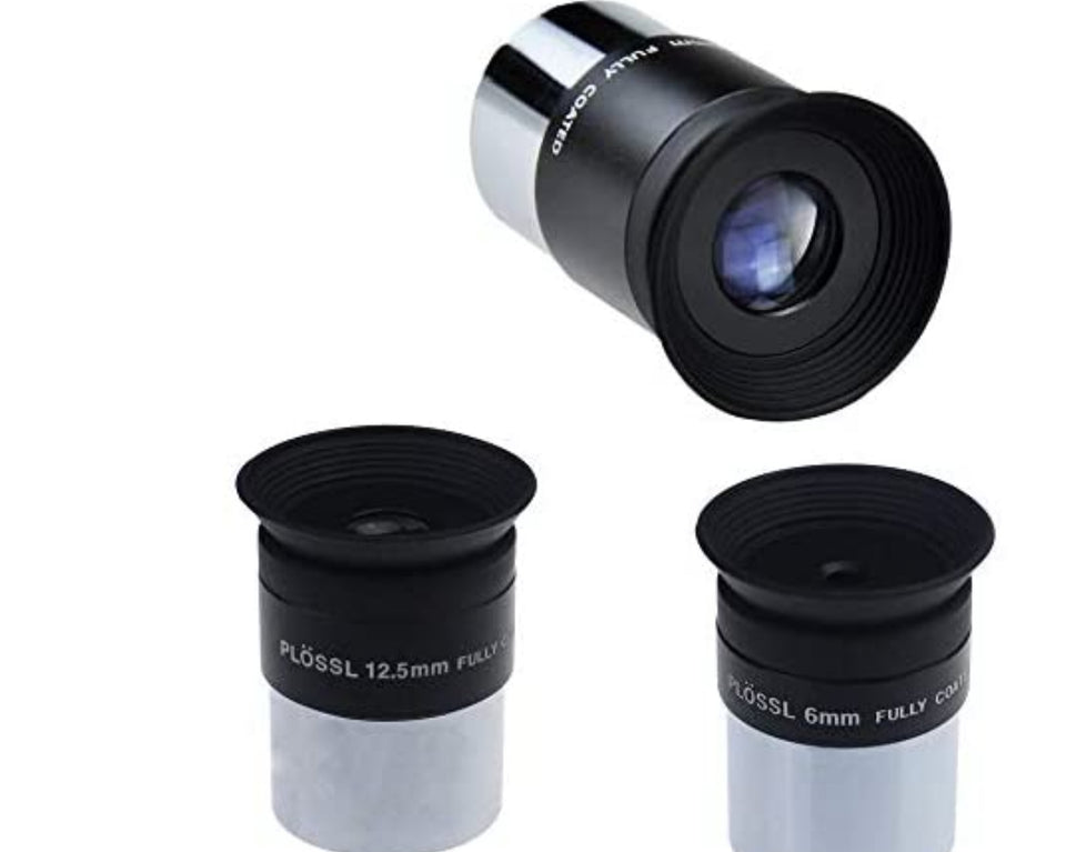 Telescope 1.25" Plossl Eyepiece Kit Plossl Eyepiece 6/12.5/20mm - 52 Degree FOV and 4-Element Design