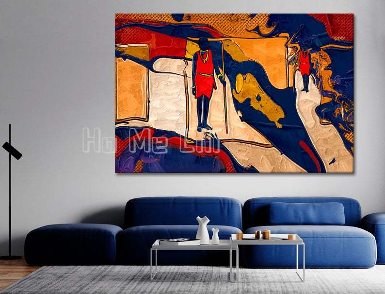 Abstract Afrocentric Art Marble Print Amazing African Wall Decor Canvas West Home Decor