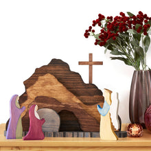 Load image into Gallery viewer, Easter Scene Wooden Decoration Easter Decor Wooden Cross Resurrection Scene Decor Wooden Nativity Set Home Decor Ornament
