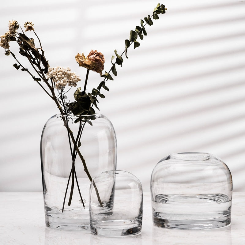 Flower Vase Grey Glass Living Room Decoration Terrarium Vase Morden Deco Home Terrarium for Flower Vases Wedding Decor вазы