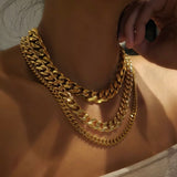 18K Gold Cuban Chunky Chain Necklace