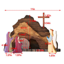 Load image into Gallery viewer, Easter Scene Wooden Decoration Easter Decor Wooden Cross Resurrection Scene Decor Wooden Nativity Set Home Decor Ornament
