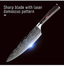 Load image into Gallery viewer, 5 pc Chef Knife Set - Stainless Steel Professional Kitchen Knife Set with Cover
