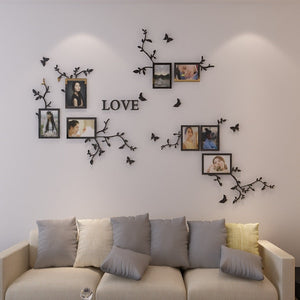 LOVE Letters 3D Acrylic Wall Stickers Photo Frames Sticker DIY Wall Decora Poster Family Picture Hanging Living Room Home Decor