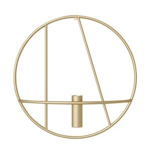 Modern Art 3D Circle Metal Candle Holder Wall Hanging Home Bedroom Decor Art Crafts Candlestick Geometric Candlestick Metal Deco