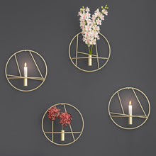 Load image into Gallery viewer, Modern Art 3D Circle Metal Candle Holder Wall Hanging Home Bedroom Decor Art Crafts Candlestick Geometric Candlestick Metal Deco
