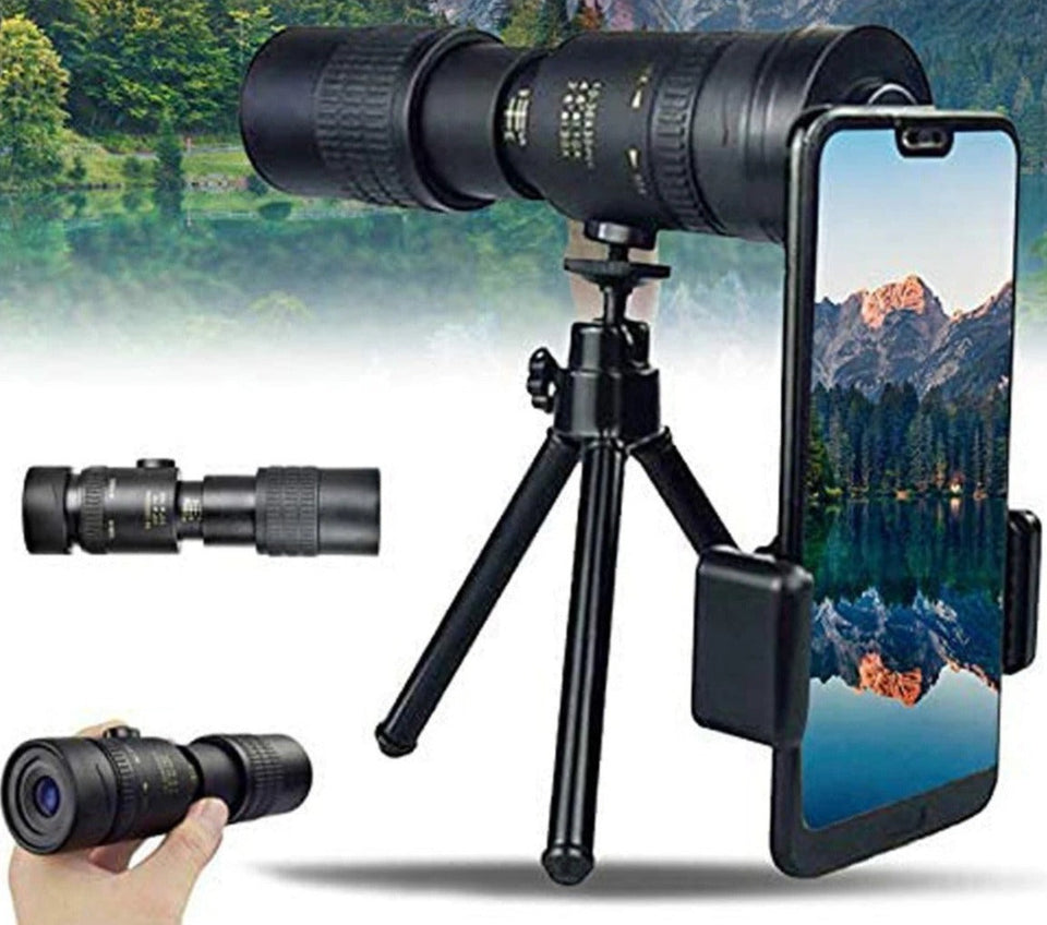 Professional 4K 10-300X40mm Super Telephoto Zoom Monocular Nanotechnology Super Telescope