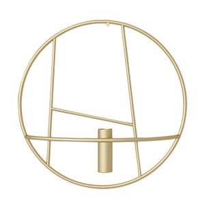 Modern Art 3D Circle Metal Candle Holder Wall Hanging Home Bedroom Decor Art Crafts Candlestick Geometric Candlestick Metal Deco